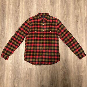 NWT J. Crew Factory Plaid Flannel Shirt Men's Size Medium Slim Fit Workshirt